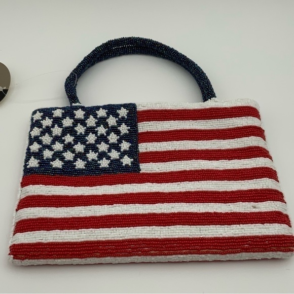Valerie Stevens Handbags - NWT Vintage Valerie Stevens American Flag Evening Bag Beaded Purse Handbag